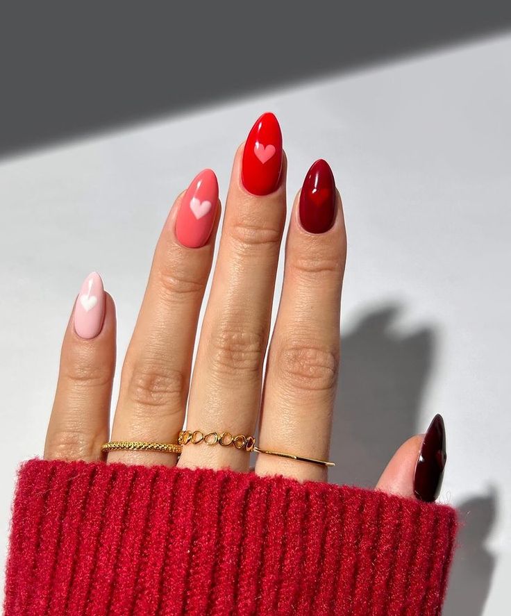 Two-Toned Heart Nails