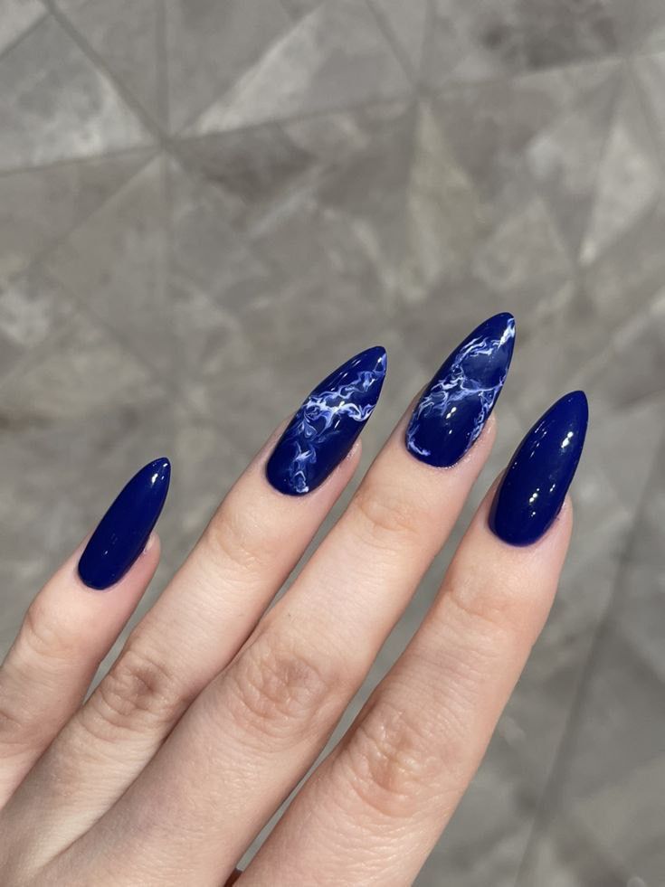 Blue Marble French Tips