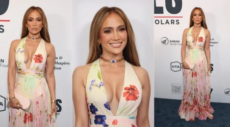 J.Lo Rocks Emerald Velvet Suit at Ben Affleck’s Office