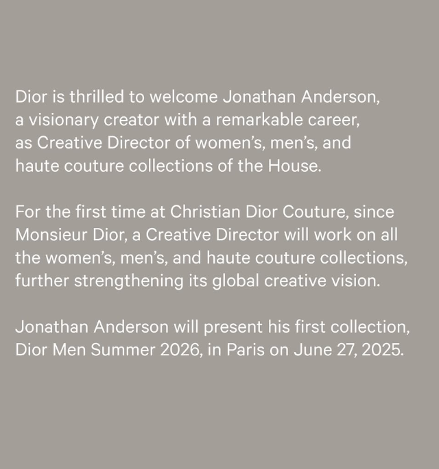 Jonathan Anderson at Dior