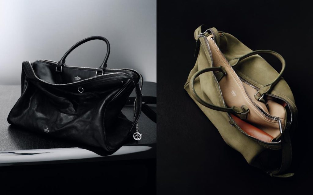 The Double Z collection reimagines the Boston bag with a bag-in-bag design.