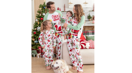 String Lights, Warm Drinks, and Matching Family Outfits at the Outdoor Market